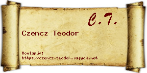 Czencz Teodor névjegykártya